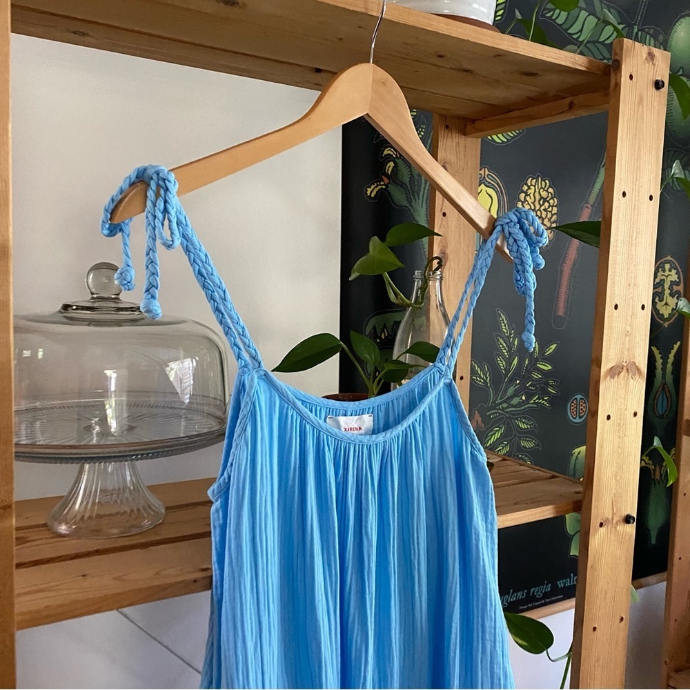 XiRENA Blue Cotton Gauze Joli Maxi Midi Dress XS - Picture 6 of 14